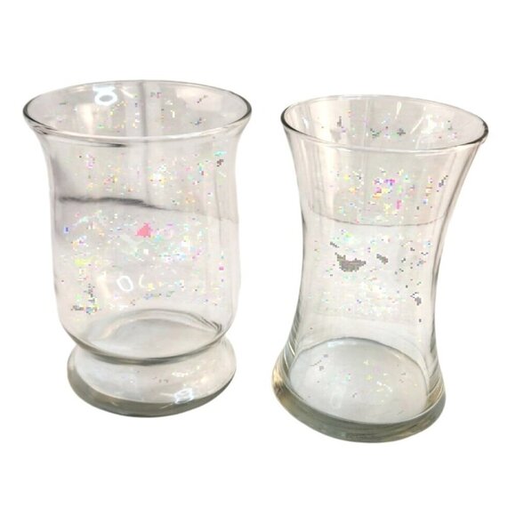 Clear Glass Flower Gathering Vase Elegant Design 8" Tall 4.5" Top Diameter For H - Picture 1 of 10